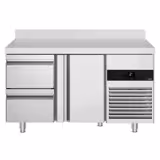 Balcão refrigerado PREMIUM - 1400x700mm - 281L - 1 porta; 2 gavetas - GN 1/1 - -2 a +8°C; com ressalto traseiro