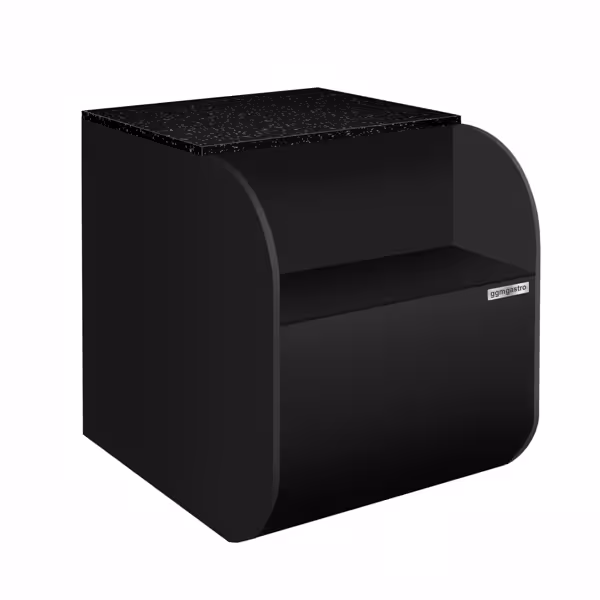 Kases galds KUVA - 800x820 mm - melna priekšpuse - melna granīta darba virsma