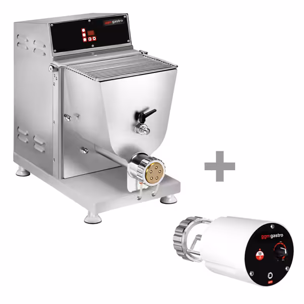Macchina per pasta fresca elettrica professionale con vasca impastatrice integrata - 13kg/h - 750W - Ø 57mm - incl. tagliapasta