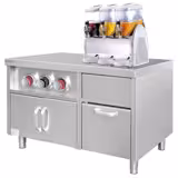 Meuble bas pour distributeur de boissons avec porte-gobelets & compartiment à glaçons - 1,2 m