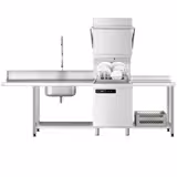 Lavastoviglie a capotta professionale - 7,1kW - con pompe dosatrici detergente & brillantante - cesto 50x50cm - con tavolo di alimentazione sinistra & tavolo di scarico destra