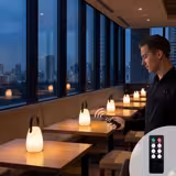 (4 pz) Lampada da tavolo LED ricaricabile - NIELS MINI - dimmerabile a 3 livelli - IP54 - per interno/esterno - Ø 110mm - Bianco