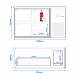 Bira tezgahı PREMIUM - 1550x700mm - 4 Çekmece