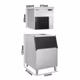 Machine à glaçons en flocons - 550kg/24h - incl. bac à glaçons