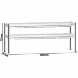 Ripiano d'appoggio riscaldato con radiatore ceramico - 2000x370 mm - 2x 1,75 kW - 2 piani riscaldati