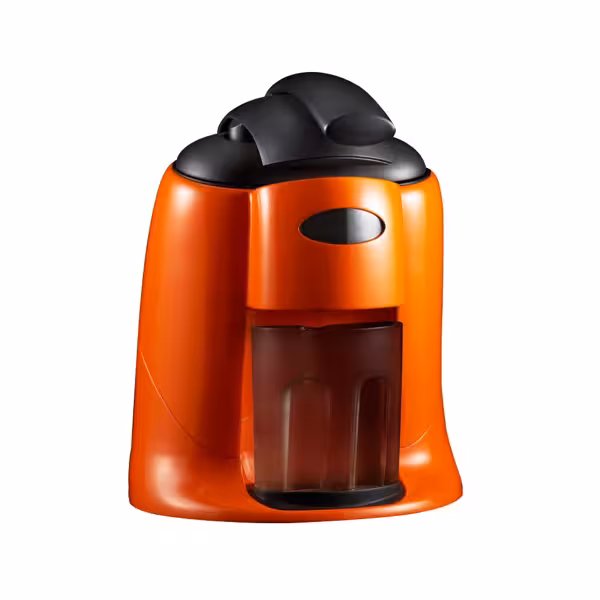 Elektrisk citruspress - 570 W - med presshävarm, diskmaskinssäkra delar & två presskoner - orange (Dubbel)