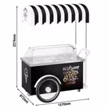 Chariot à glaces - 1570mm - pour 7 bacs Napoli 5 L - avec évier à cuillères