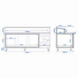 Masa de peparare PREMIUM - 2020mm - 3 uși - pentru 10x GN 1/3