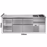 Ψυχόμενο Bar Station PREMIUM PLUS - 2500x700 mm - 1 γυάλινη πόρτα & 4 συρτάρια