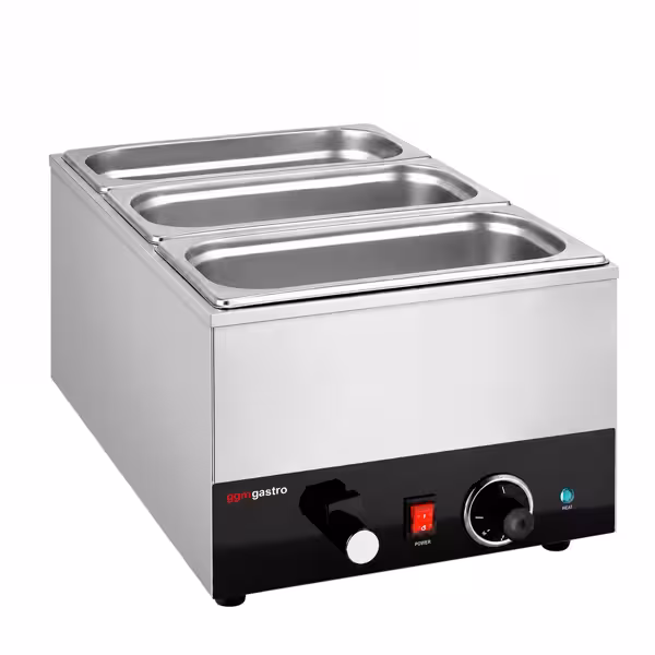 Bain marie – elektromos - 1,2 kW - GN 1/1, 150 mm magas - leeresztőcsappal