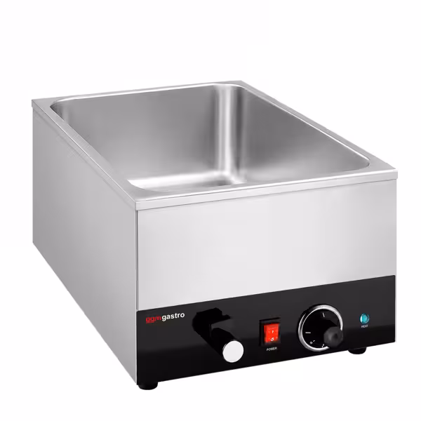 Bain marie – elektromos - 1,2 kW - GN 1/1, 150 mm magas - leeresztőcsappal