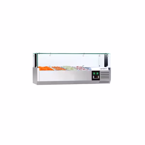 Rashladna Nadograđena Vitrina PREMIUM sa LED Svjetlom - 1200x395mm - 3x GN 1/3 + 1x GN 1/2