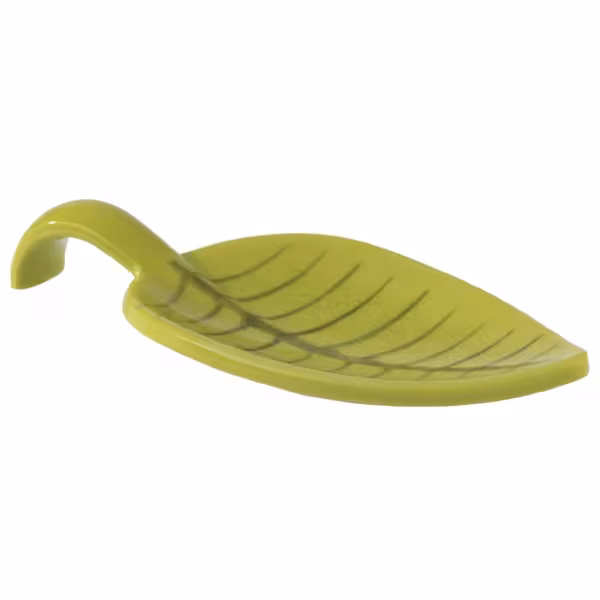 (50 unid) Colher de finger food LEAF - Melamina - 100mm - Verde