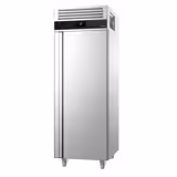 Upright Fridge Stainless steel PREMIUM - GN 2/1 - 700L - with 1 door - On castors - For UK