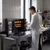 Forno affumicatore - Professionale - 800W - 433x472x398.4mm - con 2 ripiani e porta in vetro -  Nero