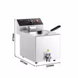 Elektro Fritteuse - 12 Liter - 3,25 kW - mit Ablasshahn