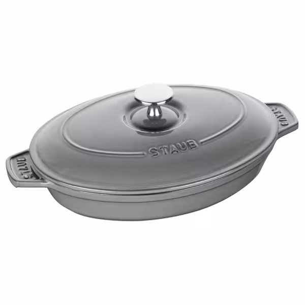 STAUB | SPECIALITIES - Bakvorm met deksel - ovaal - 230mm - Gietijzer - Grafietgrijs