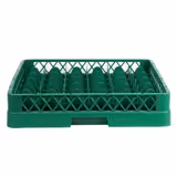 Commercial Dishwasher Glass Rack Basket 1/1 – 500 × 500 mm – 36 Compartments – Green