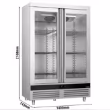 Frigider inox PREMIUM - 1200 litri - cu 2 uși de sticlă