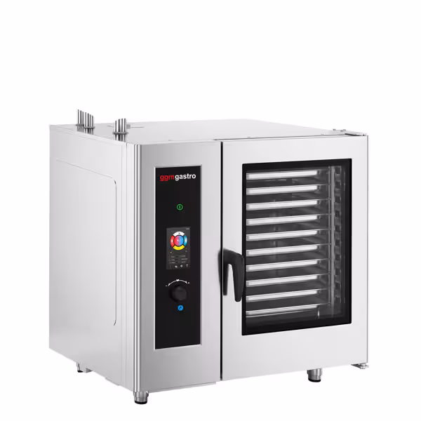 Commercial Gas Combi Oven – Touch Control – 20 × GN 1/1 – with Automatic Cleaning System, Core Temperature Probe, Boiler, Rack