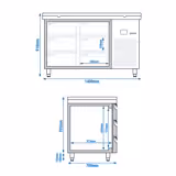 Mostrador refrigerado PREMIUM - 1400x700mm - 6 cajones - plato de corte incluido - GN 1/1 - refrigeración ventilada