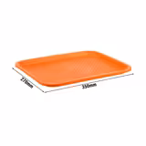(6 pz) Vassoio fast food - Polipropilene - 350x270mm - Altezza: 20mm - Orange - superficie zigrinata