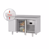 Commercial Counter Fridge PREMIUM PLUS - 1468x600mm - with 2 doors - with upstand - capacity 250 litres