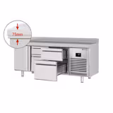 Commercial Counter Fridge PREMIUM PLUS - 1960x600mm - with 1 door - 4 drawers [1/3 & 2/3] - with upstand - capacity 385 litres