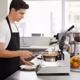 Waffle Makinesi - Tekli - Dijital Zamanlayıcılı - 1,3kW - Şekil: Yuvarlak - Ø 185mm - 180° çevirmeli - pişirme plakaları teflon kaplamalı