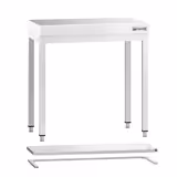 Mesa de trabalho em aço inoxidável PREMIUM - 600x700mm - com prateleira inferior & com travessas de reforço