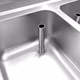 Stainless Steel Commercial Sink Unit ECO - 1800x600mm - with Double Bowl Left-hand - with Undershelf - with Upstand