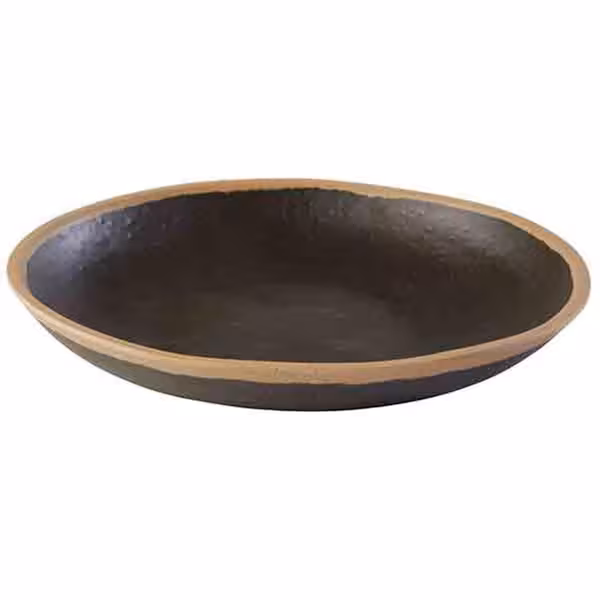 (6 pz) CROCKER - Piatto piano - Melamina - Ø205mm - Terracotta/nero