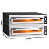 (2 pcs) Electric Deck Pizza Oven - Single Deck - Refractory Stone Deck - 9 x Ø 34cm (13.4") - up to 450°C - Mechanical Controls