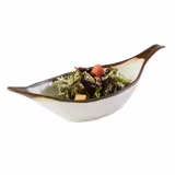 (6 stuks) kom - CROCKER - Melamine - 0,65l - 420x140mm - Diepte: 95mm - Wit/Bruin