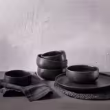 (6 szt.) Miseczka okrągła - Universe - Porcelana - 650ml - Ø 140mm - 140x140x52mm - Czarny