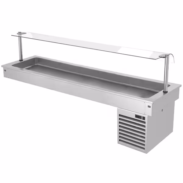 Ankastre Soğuk Havuz - 2100mm - +2/+8°C - 6x GN 1/1 - 410W - cam üst koruma ile