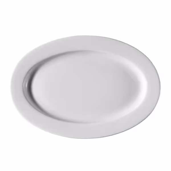 (12 stuks) PERA Weiß - bord - Dönerteller - ovaal - porselein - 280x210mm - wit
