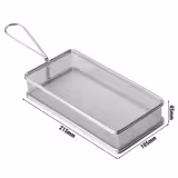 (6 peças) Cesto para servir - SNACKHOLDER - Aço inoxidável - 215x105mm - Prateado