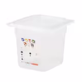 (6 pièces) CAMBRO | SafeTrak - Récipients en polypropylène GN 1/6 - laiteux - Hauteur : 150mm