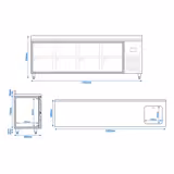 Stół chłodniczy PREMIUM PLUS - 2452x600mm - 510L - z 8 szufladami - z 1 komorami - z rantem