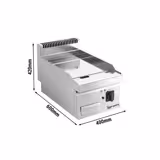 Fry Top Elettrico Professionale - piastra al cromo duro - 4,5 kW - Liscio - Superficie di cottura: 395x500mm