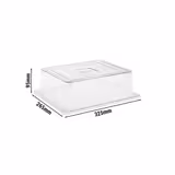 (6 stuks) Deksel - voor GN 1/2 bak/plateau - Polycarbonaat - 325x265mm - hoogte: 95mm