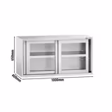 Edelstahl Wandhängeschrank - 1000x400mm - mit Glasschiebetür - 650mm hoch