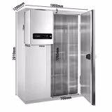 Câmara de congelação - 1800x1200mm - 2,65m³ - incl. Unidade de congelação & Cortina de ripas em PVC