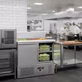Saladette ECO - 903mm - 2 porte - con vano ingredienti per 2x GN 1/1 & 3x GN 1/6, coperchio in acciaio inox