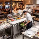 Commercial Saladette Counter PREMIUM - 1365mm - 248L - 3 doors - with glass lid for 7 x GN 1/3
