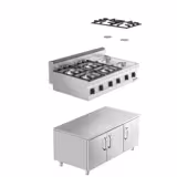 Gas Hob - 36kW - 6 burners