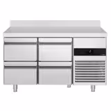Commercial Counter Fridge PREMIUM - 1400x700mm - with 4 drawers - with upstand - capacity 281 litres