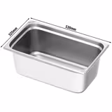 (6 pièces) Bac GN 1/1 en inox - Hauteur : 200 mm