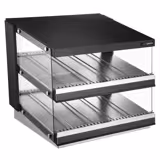 Warmhaltevitrine - 800mm - 1,16 kW - mit 2 Ablagen - Schwarz